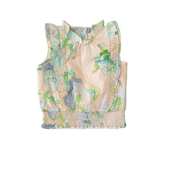 NWT Janie And Jack Sleeveless Floral Top 12-18m - Picture 1 of 5